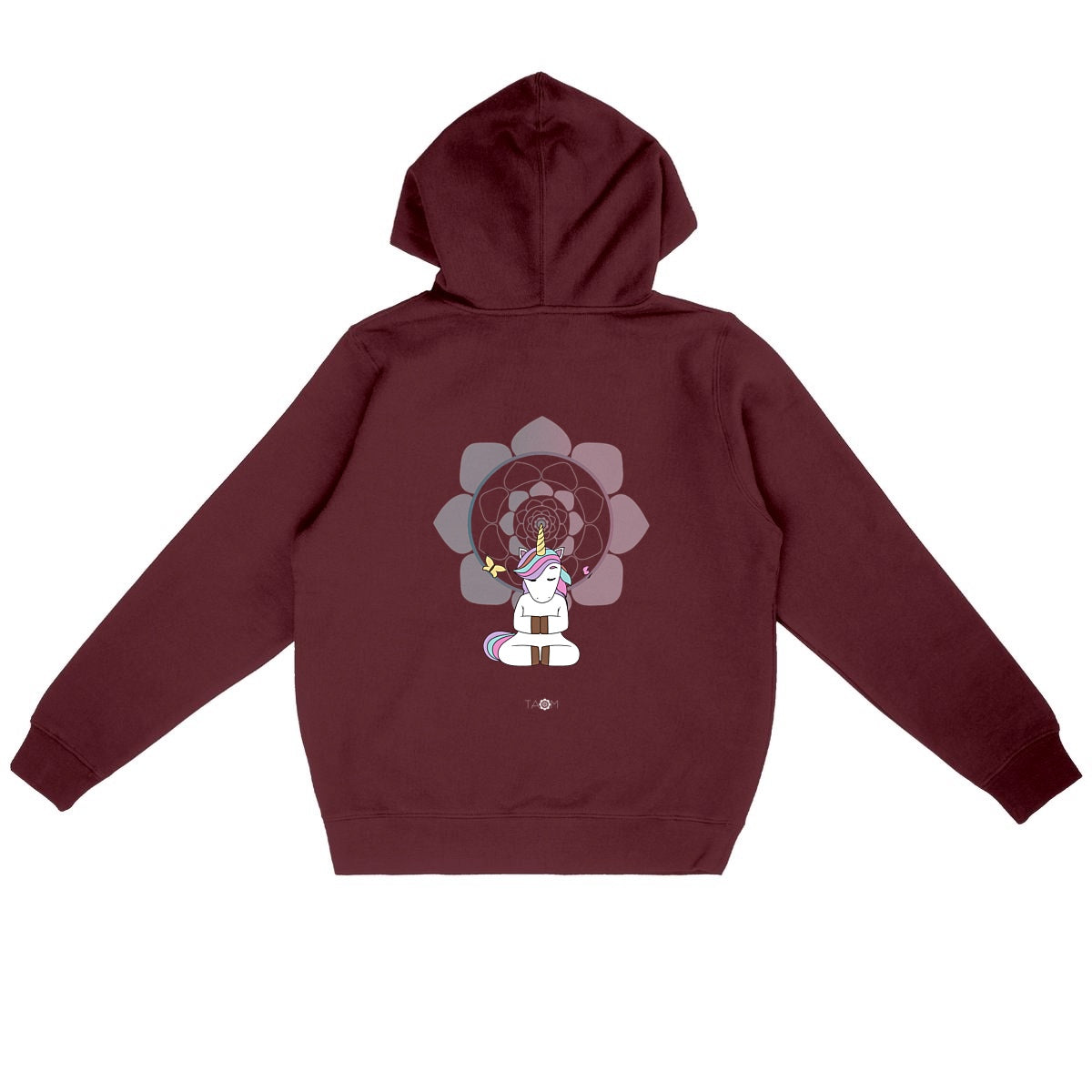 Sweat à capuche Unisexe Licorne Méditation dans le dos